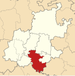 Map of Gauteng with Midvaal highlighted (2016)